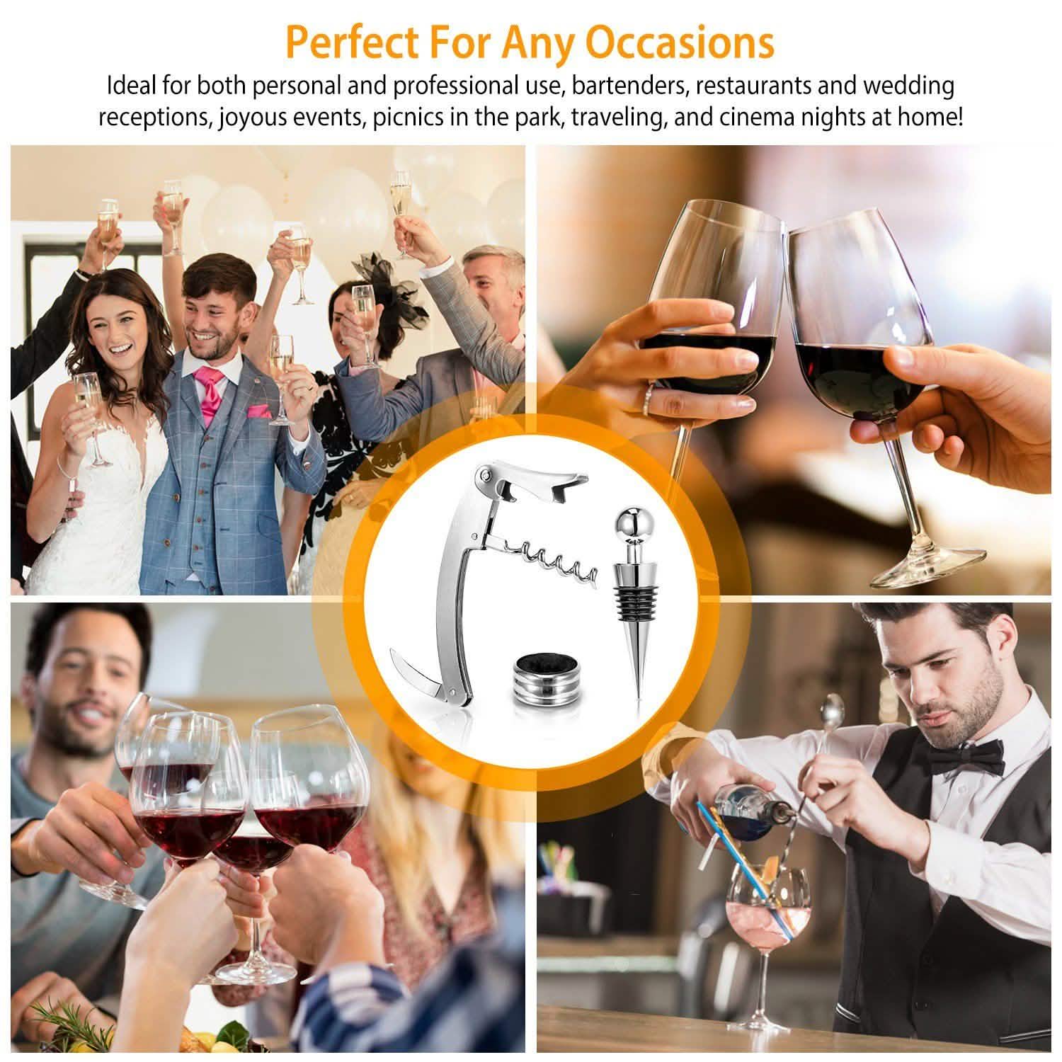 3-Piece Set: Corkscrew Bottle Opener Set Kitchen & Dining - DailySale