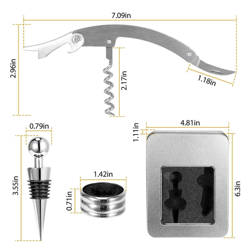 3-Piece Set: Corkscrew Bottle Opener Set Kitchen & Dining - DailySale