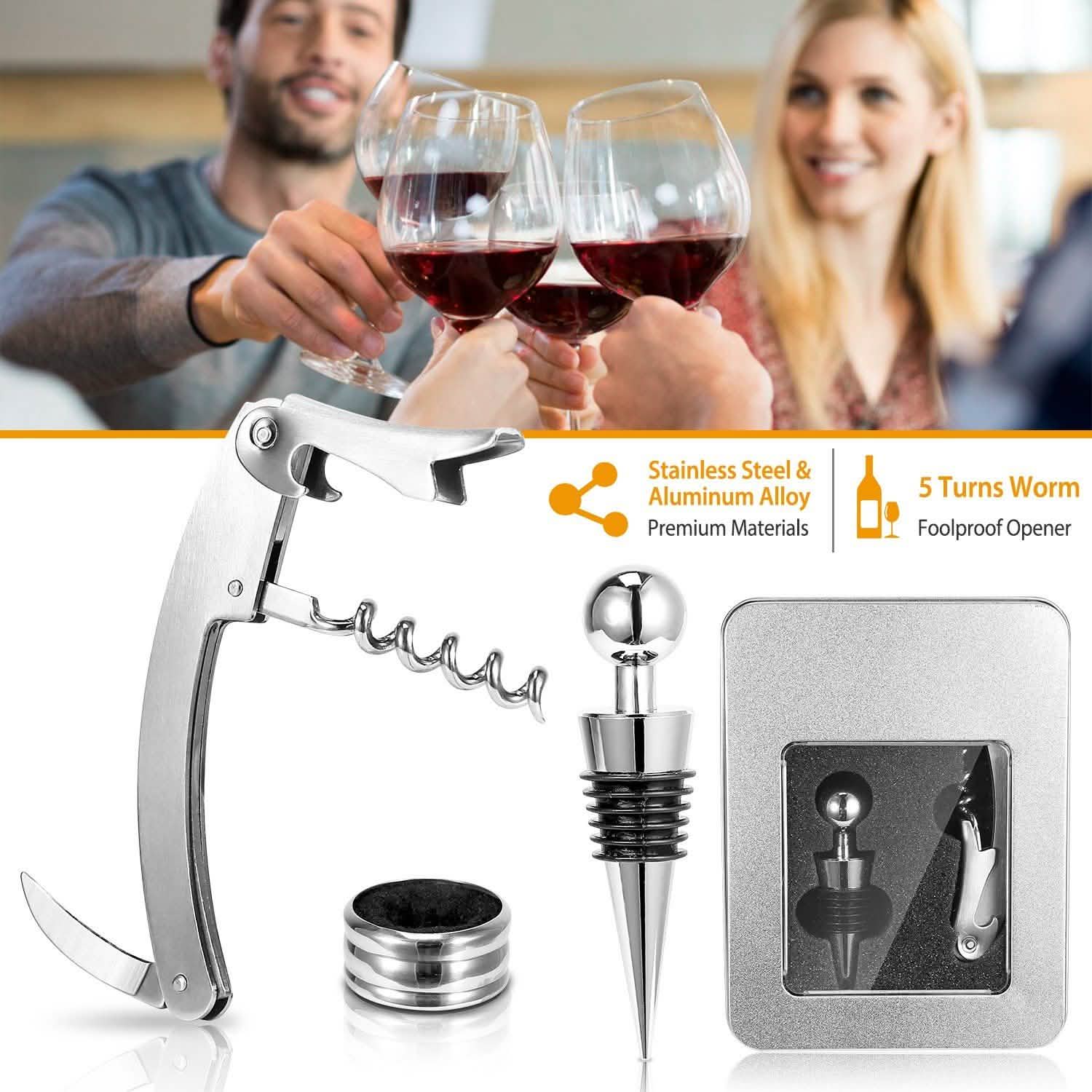3-Piece Set: Corkscrew Bottle Opener Set Kitchen & Dining - DailySale