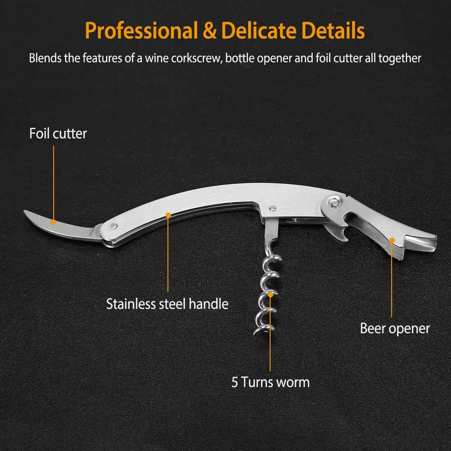 3-Piece Set: Corkscrew Bottle Opener Set Kitchen & Dining - DailySale