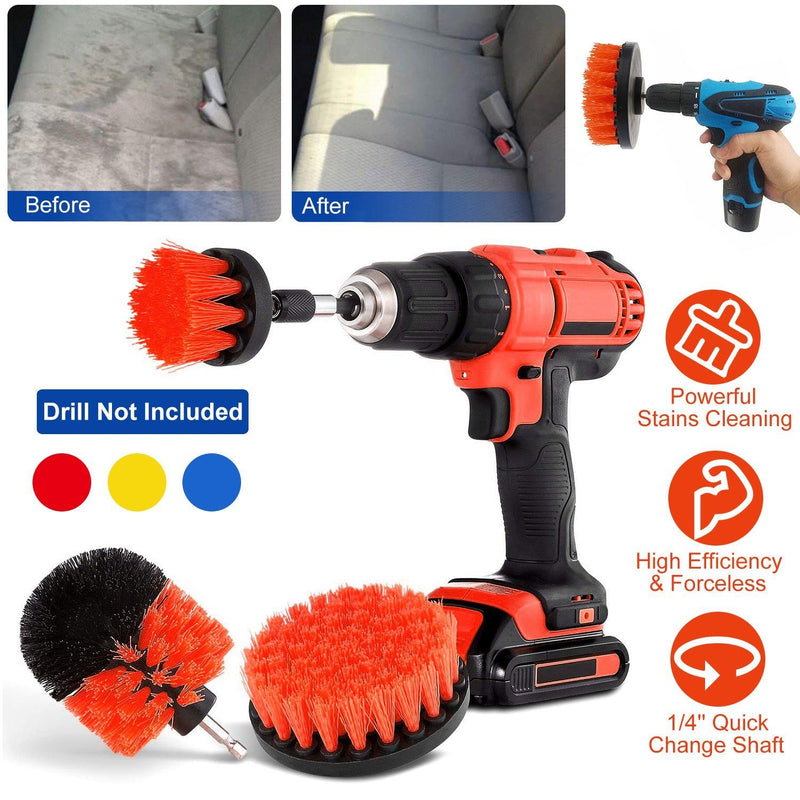 Drill Brush - Drill Power Pad Set - Bathroom - Drill Scrubber Attachment -  Cleaning Pads - Shower Door - Baseboard - Power Cleaner - Bathroom Sink 