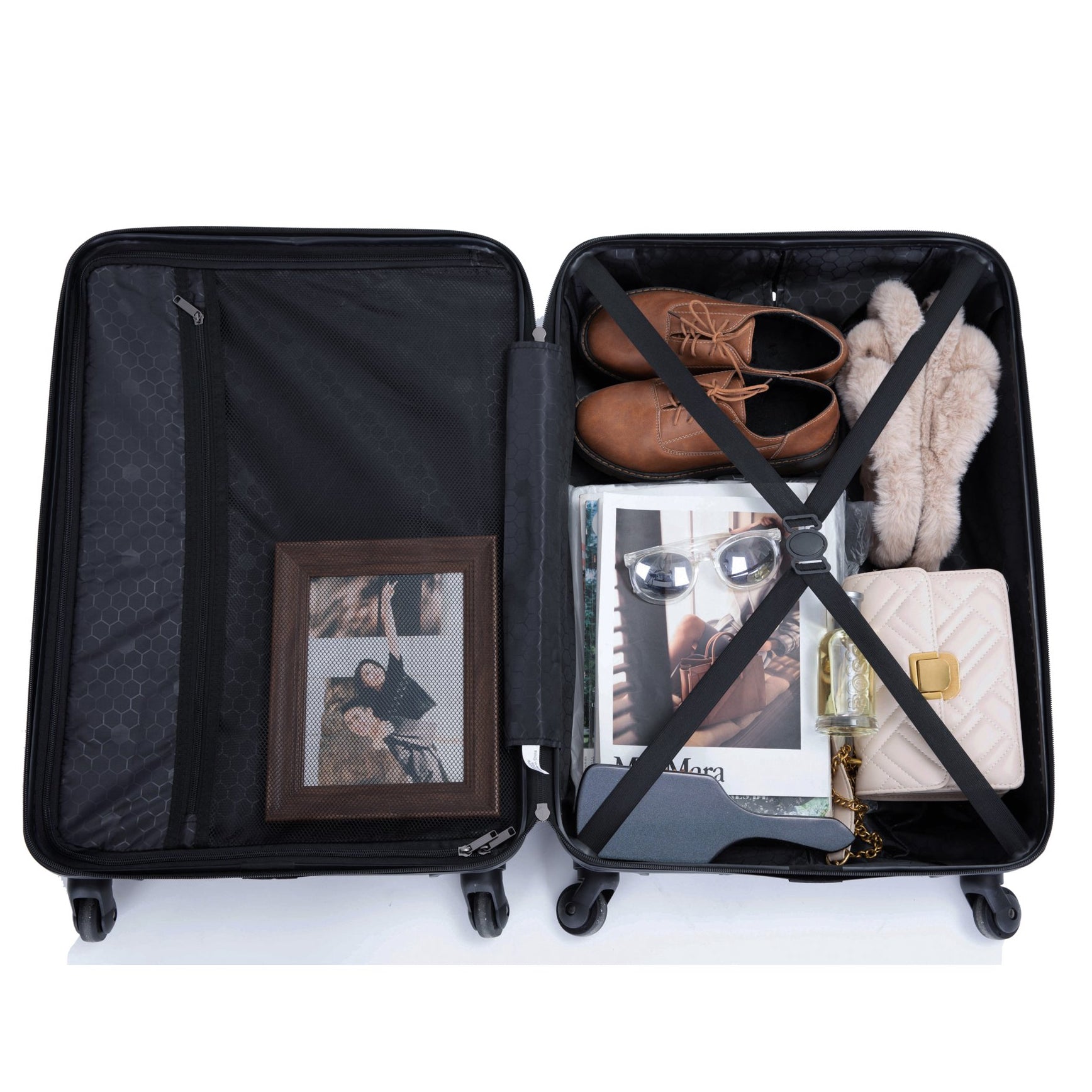 3-Piece Set: Hardshell Lightweight Suitcase with TSA Lock Spinner Wheels Bags & Travel - DailySale