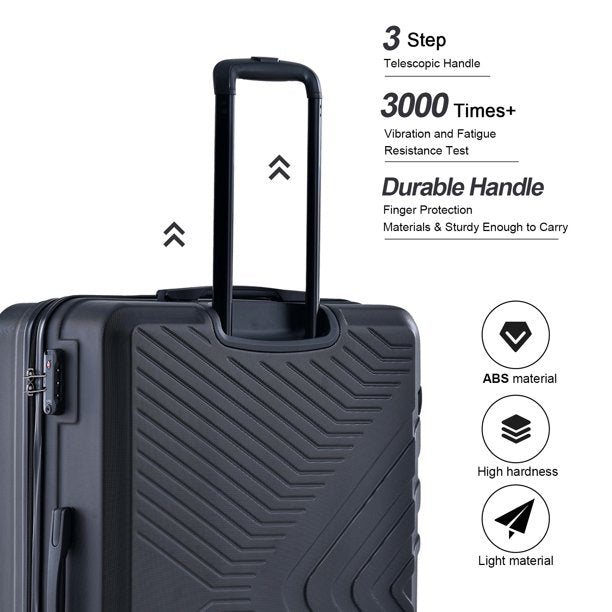 3-Piece Set: Hardshell Lightweight Suitcase with TSA Lock Spinner Wheels Bags & Travel - DailySale