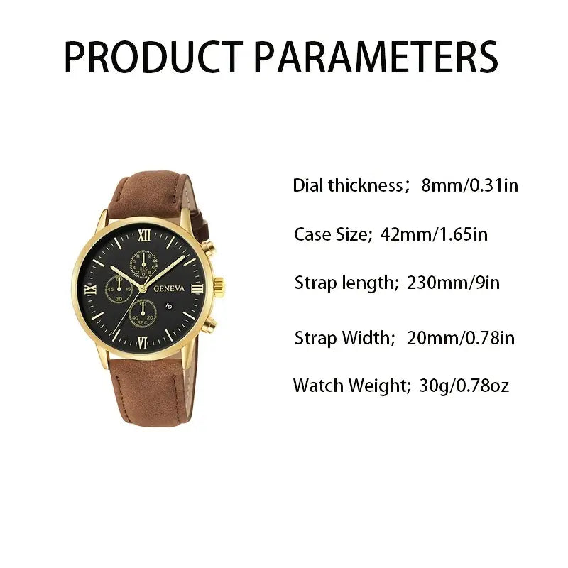 3-Piece Set: Men's Casual Analog Watches Men's Shoes & Accessories - DailySale