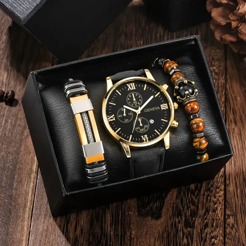 3-Piece Set: Men's Casual Analog Watches Men's Shoes & Accessories - DailySale