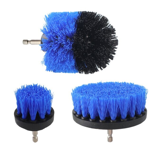 3-Piece Set: Power Scrubber Wash Cleaning Brushes Tool Kit Home Improvement Blue - DailySale