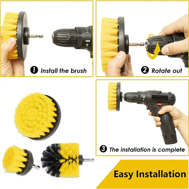 3-Piece Set: Power Scrubber Wash Cleaning Brushes Tool Kit Home Improvement - DailySale