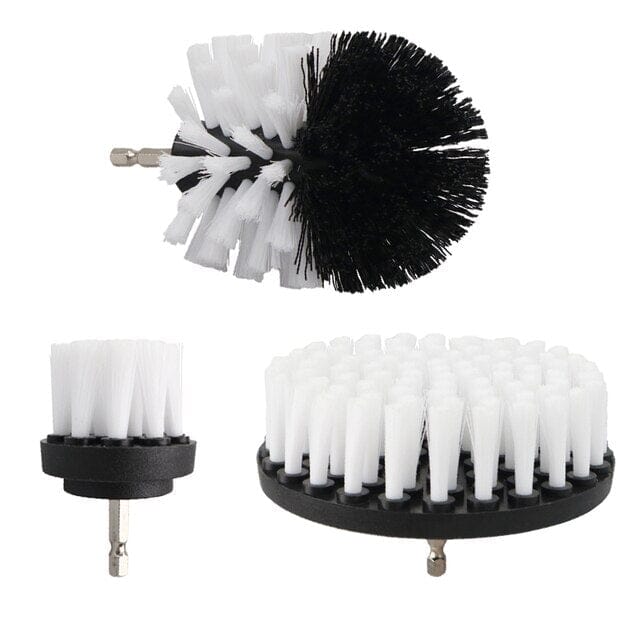 3-Piece Set: Power Scrubber Wash Cleaning Brushes Tool Kit Home Improvement White - DailySale