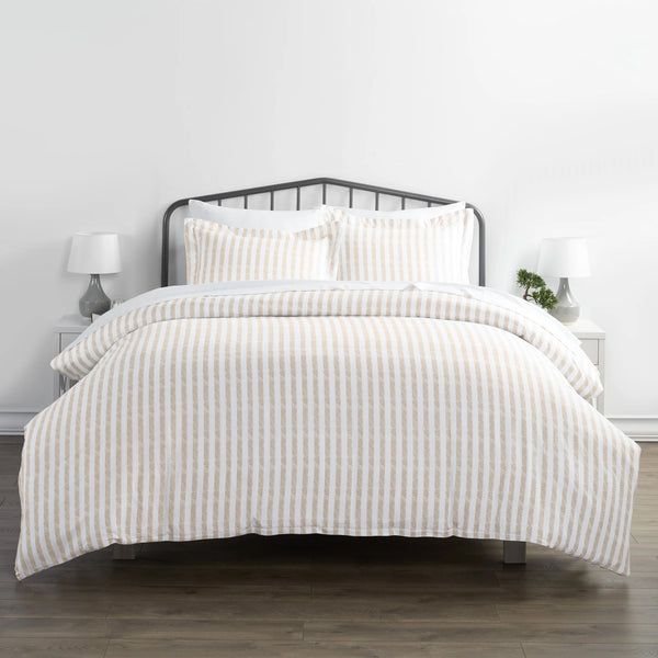 3-Piece Set: Rugged Stripes Patterned Duvet Cover Bedding Twin/Twin XL Blush - DailySale