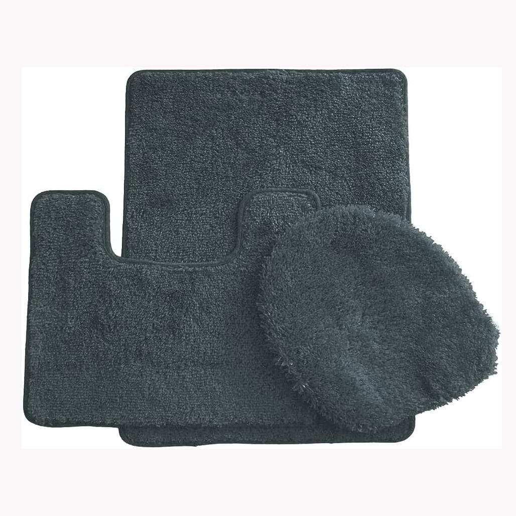 3-Piece Set: Simple Elegance by Ben&Jonah Bath Rug Bath Dark Gray - DailySale