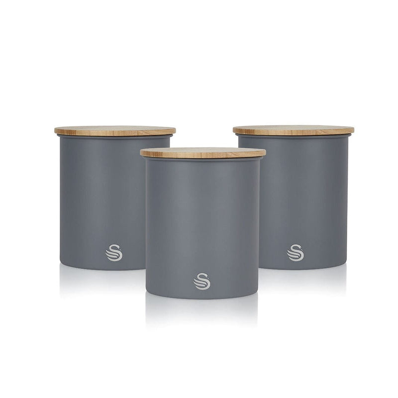 3-Piece Set: Swan Nordic Canisters Kitchen Storage Gray - DailySale