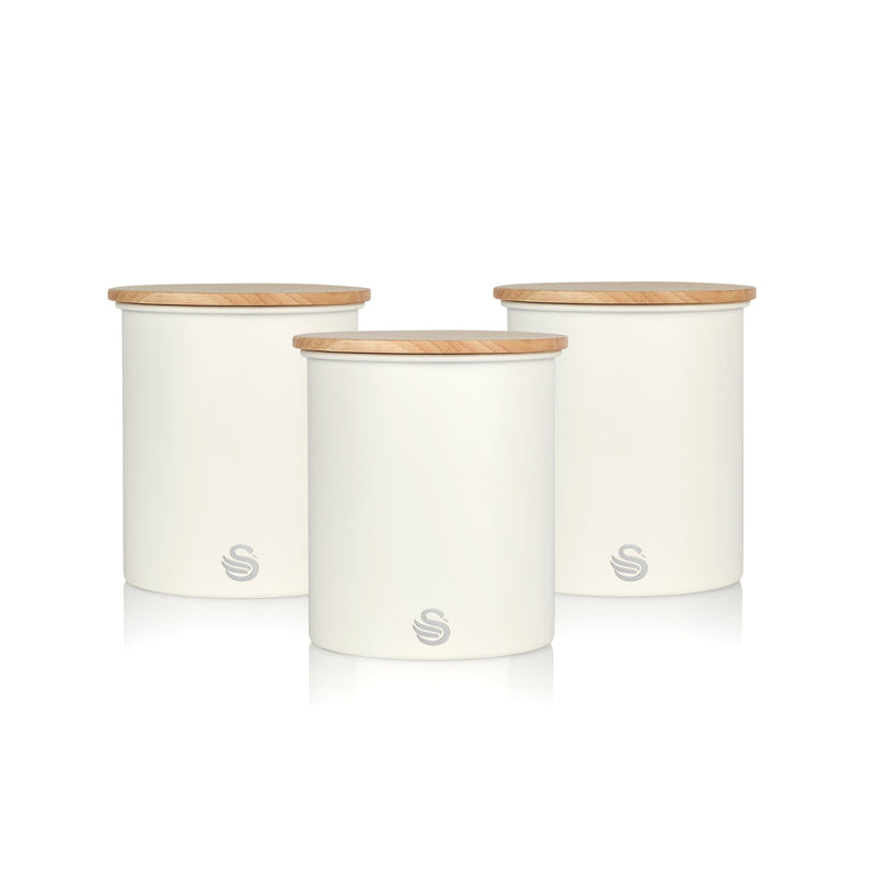 3-Piece Set: Swan Nordic Canisters Kitchen Storage White - DailySale