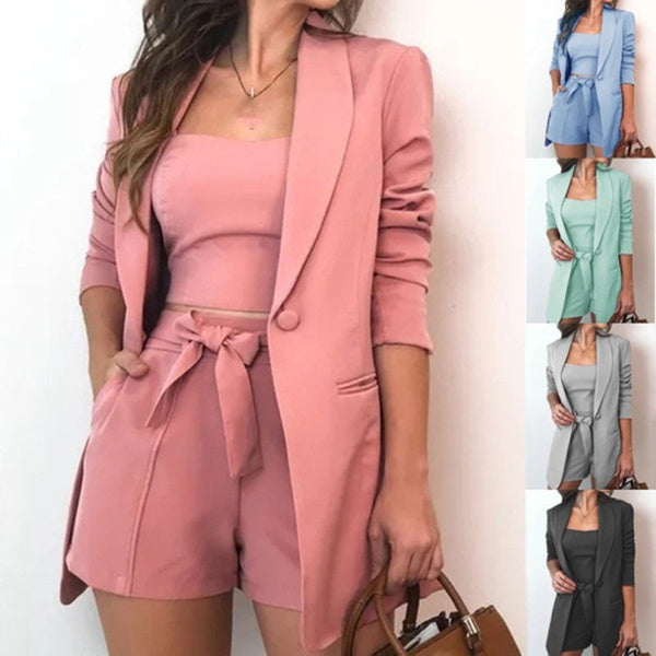 3-Piece Set: Women Fashion Blazer Set Women's Tops - DailySale