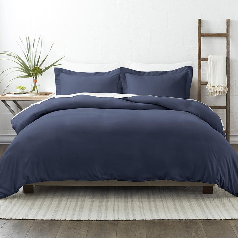 3-Piece: Solid Duvet Cover Set Bed & Bath Twin/Twin XL Navy - DailySale
