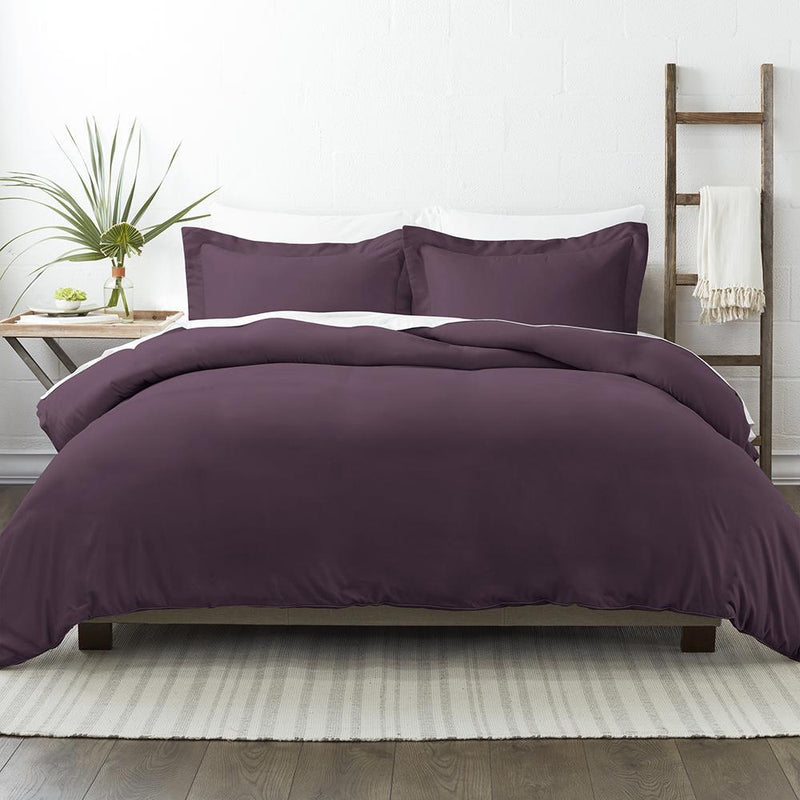 3-Piece: Solid Duvet Cover Set Bed & Bath Twin/Twin XL Purple - DailySale