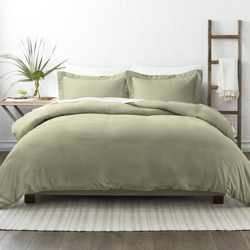 3-Piece: Solid Duvet Cover Set Bed & Bath Twin/Twin XL Sage - DailySale