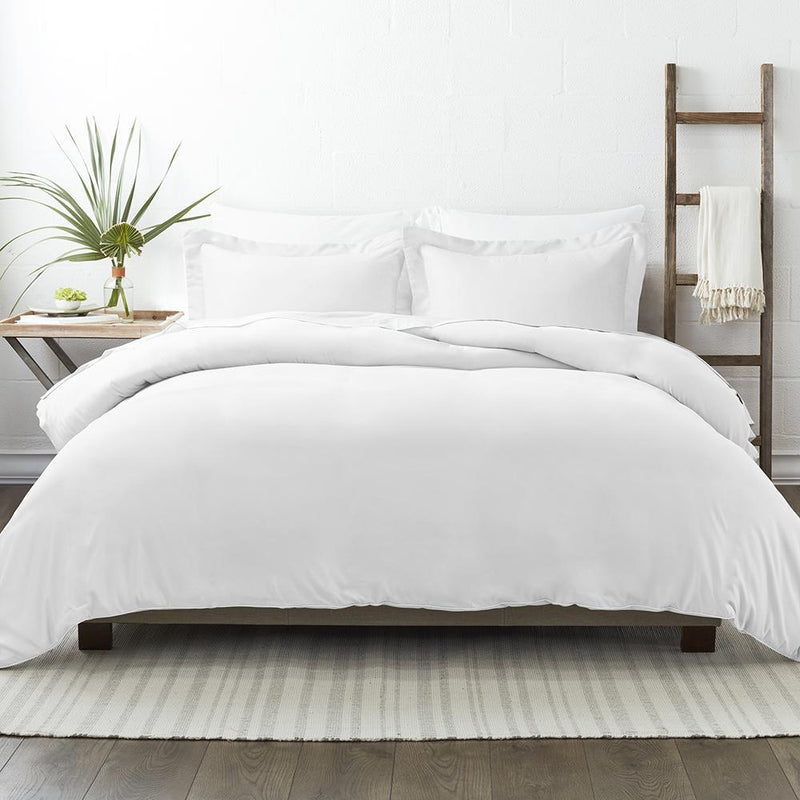 3-Piece: Solid Duvet Cover Set Bed & Bath Twin/Twin XL White - DailySale