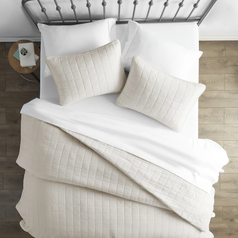 3-Piece: Square Quilted Coverlet Set