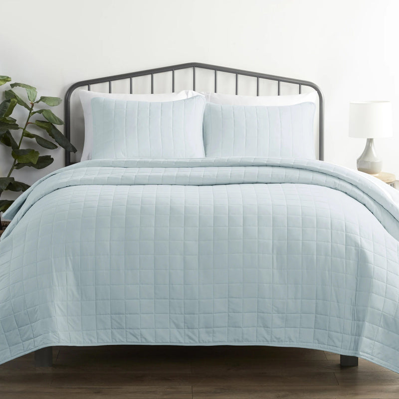 3-Piece: Square Quilted Coverlet Set