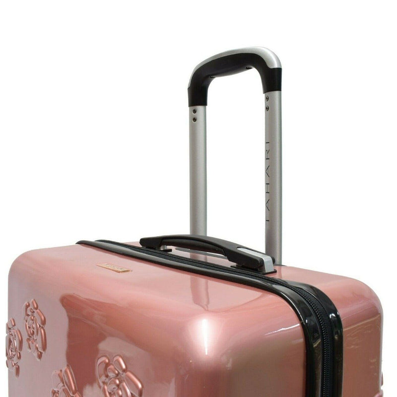 3-Piece: Tahari New York Embossed Rose Lightweight Luggage Set Handbags & Wallets - DailySale