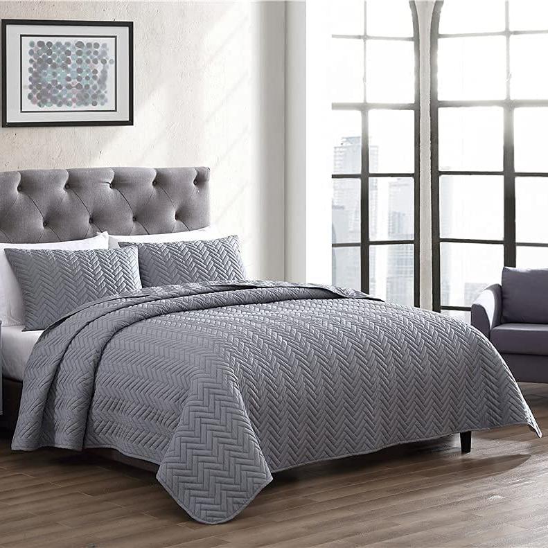 3-Piece: The Nesting Company Birch Bedding Collection Embossed Quilt Coverlet Bedspread Set