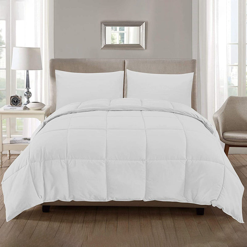 3-Piece: Ultra Soft Premium Down Alternative Reversible Comforter All Season Bedding White/White Full/Queen - DailySale