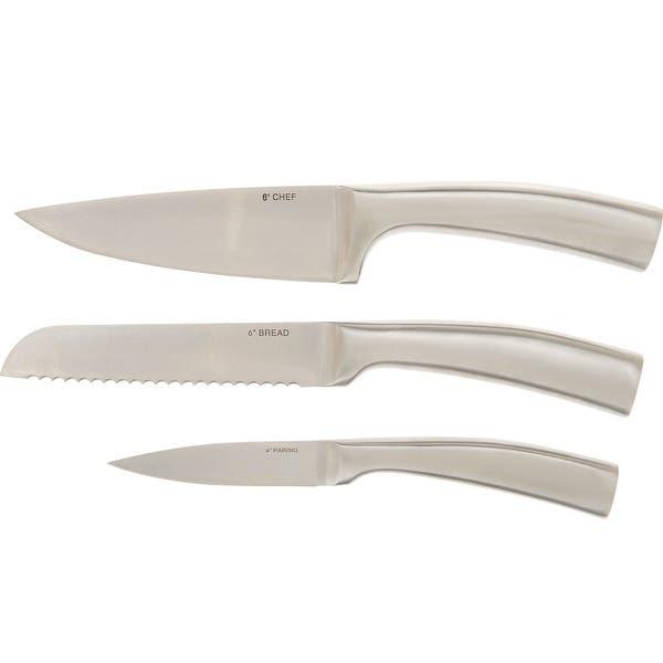 3-Piece: Valerie Bertinelli SS Metallic Knife Set Kitchen & Dining Stainless - DailySale