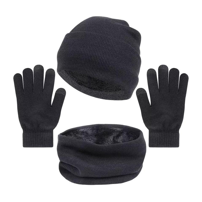 3-Piece: Winter Beanie Hat Scarf Gloves for Men