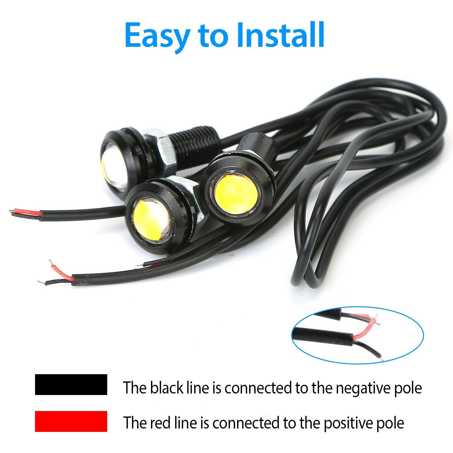 3-Pieces: Amber Eagle Eye LED Light Automotive - DailySale