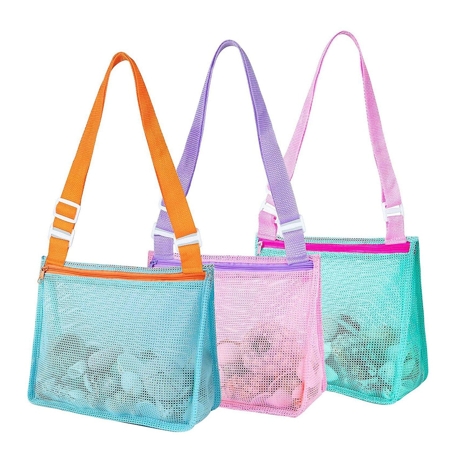 3-Pieces: Beach Mesh Bags Seashell Sand Tote Bag Bags & Travel - DailySale