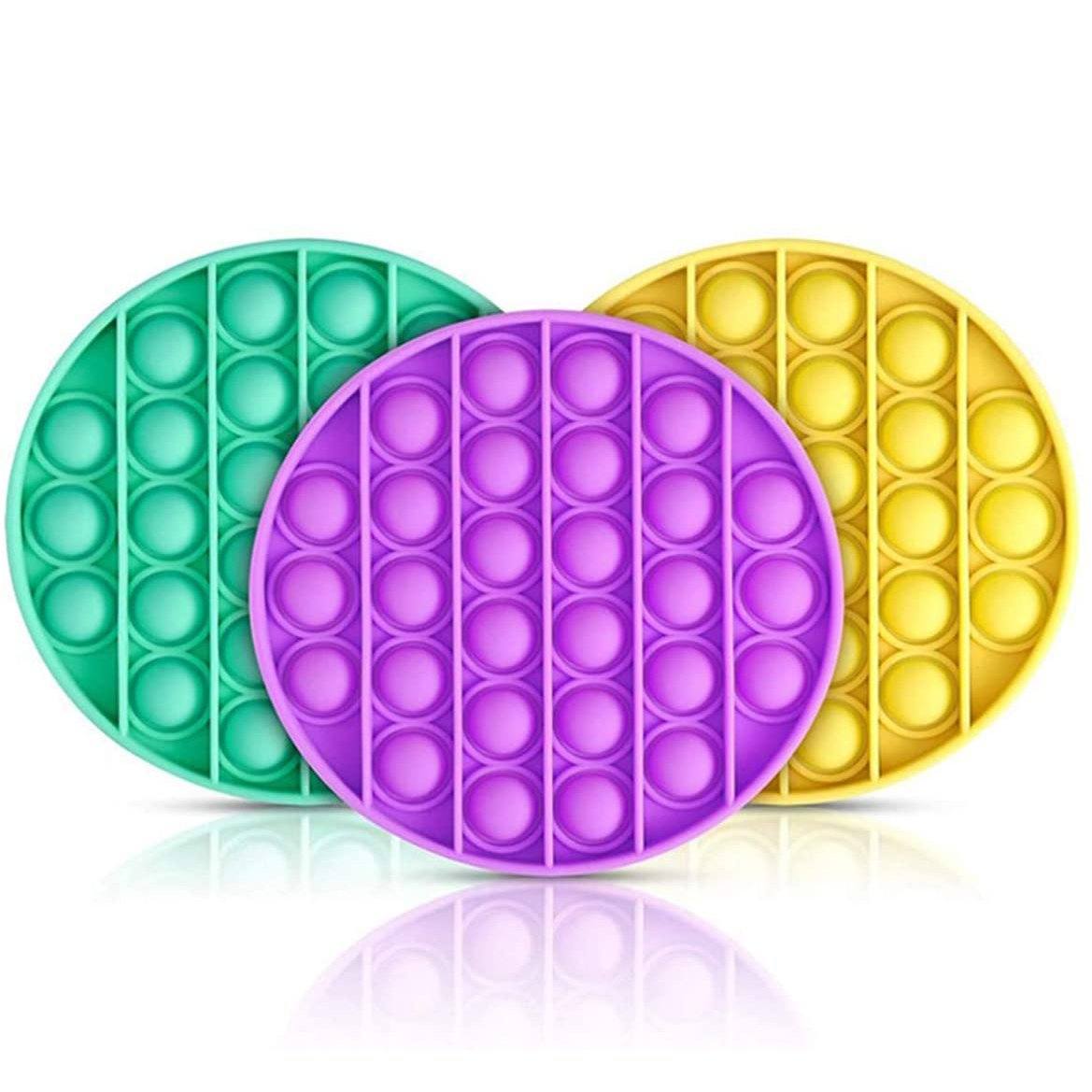 3-Pieces: Bubble Squeeze Sensory Fidget Toy Toys & Games Round - DailySale