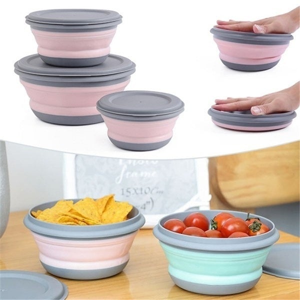 3-Pieces: Folding Camping Bowl Set Kitchen Tools & Gadgets - DailySale