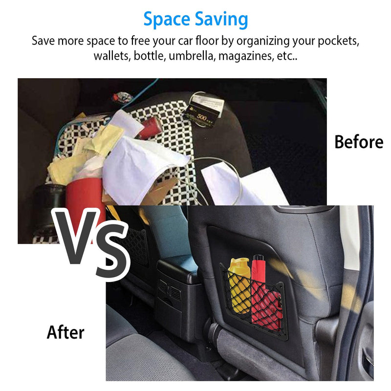 3-Pieces: Mesh Pocket Seat Side Organizer Automotive - DailySale