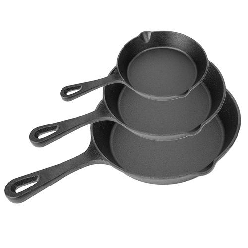 3-Pieces: Pre-Seasoned Cast Iron Skillet Kitchen & Dining - DailySale