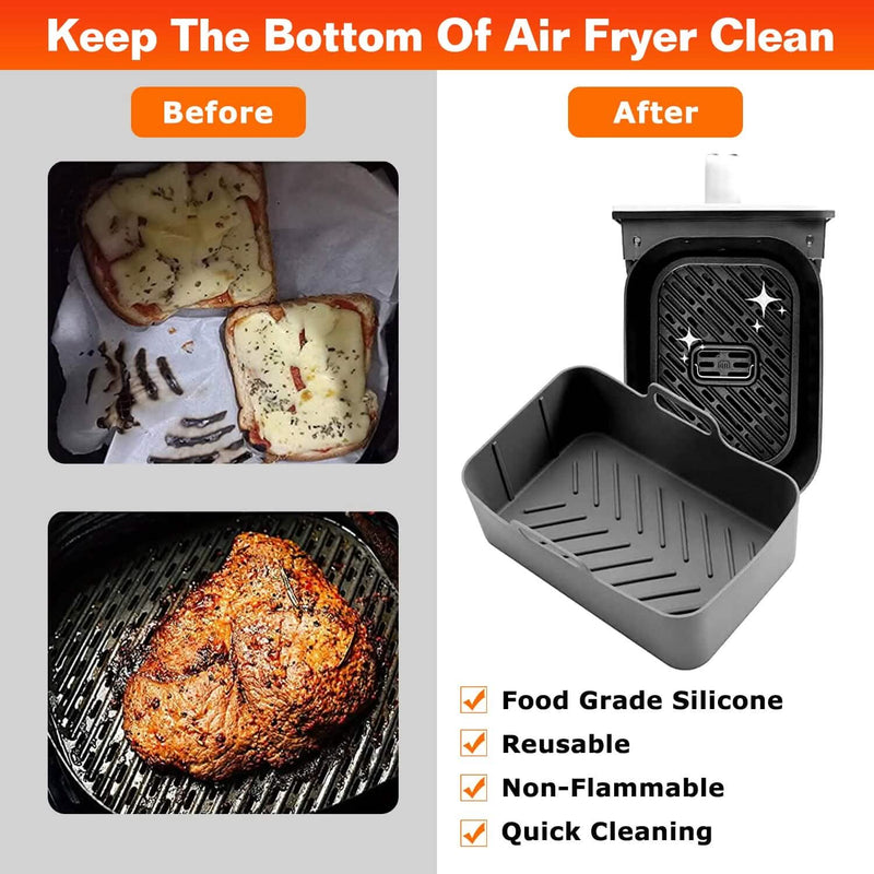 3-Pieces: Reusable Foldable Air Fryer Silicone Pot for 4+ Quart Air Fryer Oven Kitchen Tools & Gadgets - DailySale