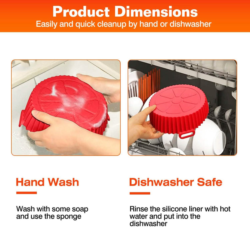 3-Pieces: Reusable Foldable Air Fryer Silicone Pot for 4+ Quart Air Fryer Oven Kitchen Tools & Gadgets - DailySale