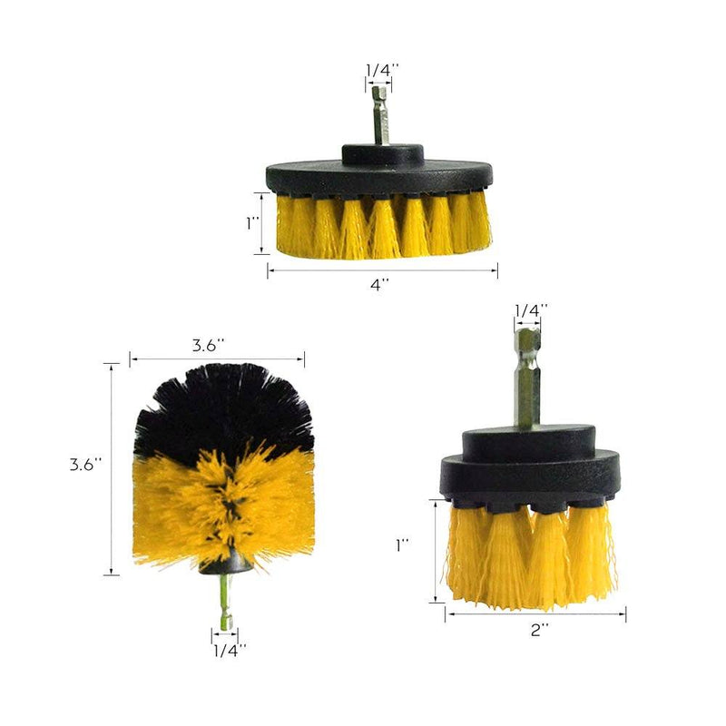 3-Pieces Set: Power Scrubber Brush Set Drill Scrubber Cleaning Brush Home Improvement - DailySale