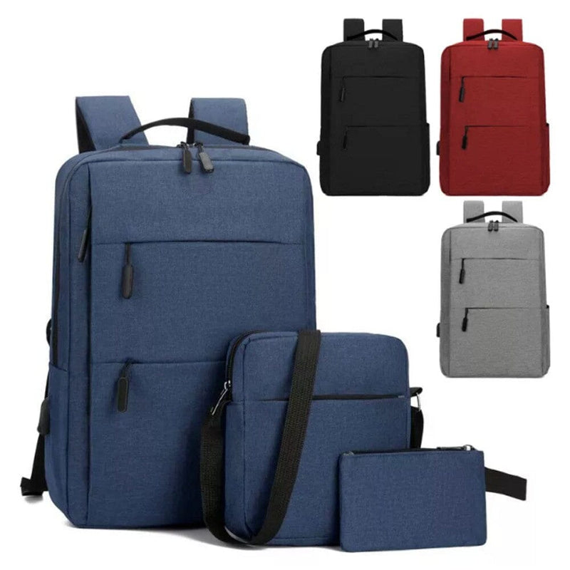 3-Pieces Set: USB Multifunction Large Capacity Business Laptop Bags Set Bags & Travel - DailySale