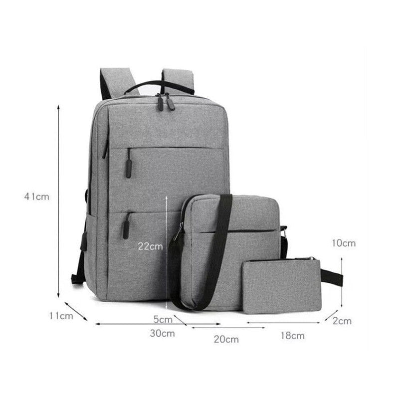 3-Pieces Set: USB Multifunction Large Capacity Business Laptop Bags Set Bags & Travel - DailySale
