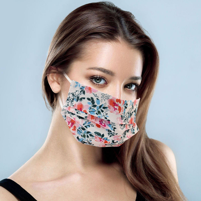 3-Ply Disposable Floral Mask Face Masks & PPE - DailySale