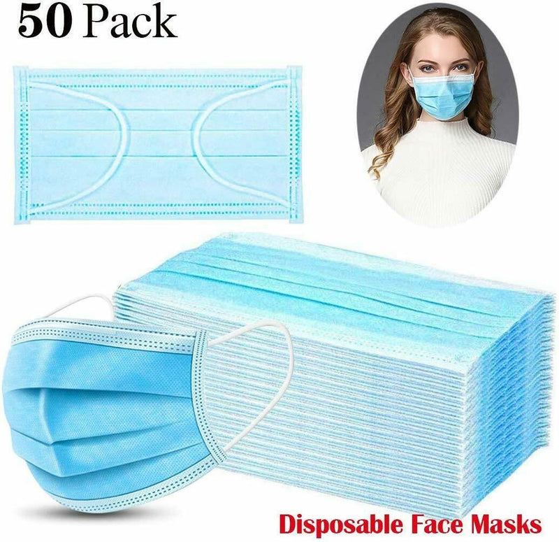 3-Ply Disposable Masks Medical Sanitary Surgical Earloop Face Mask Lot Wellness & Fitness - DailySale
