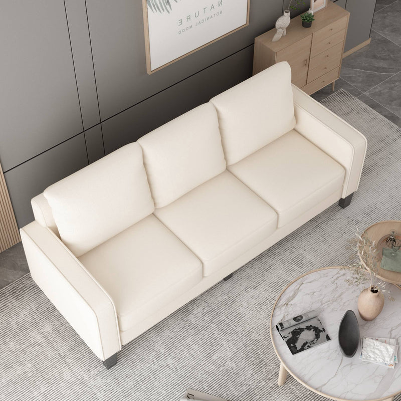 3-Seat Sofa for Living Room-Modern Fabric Sofa Couch with Storage