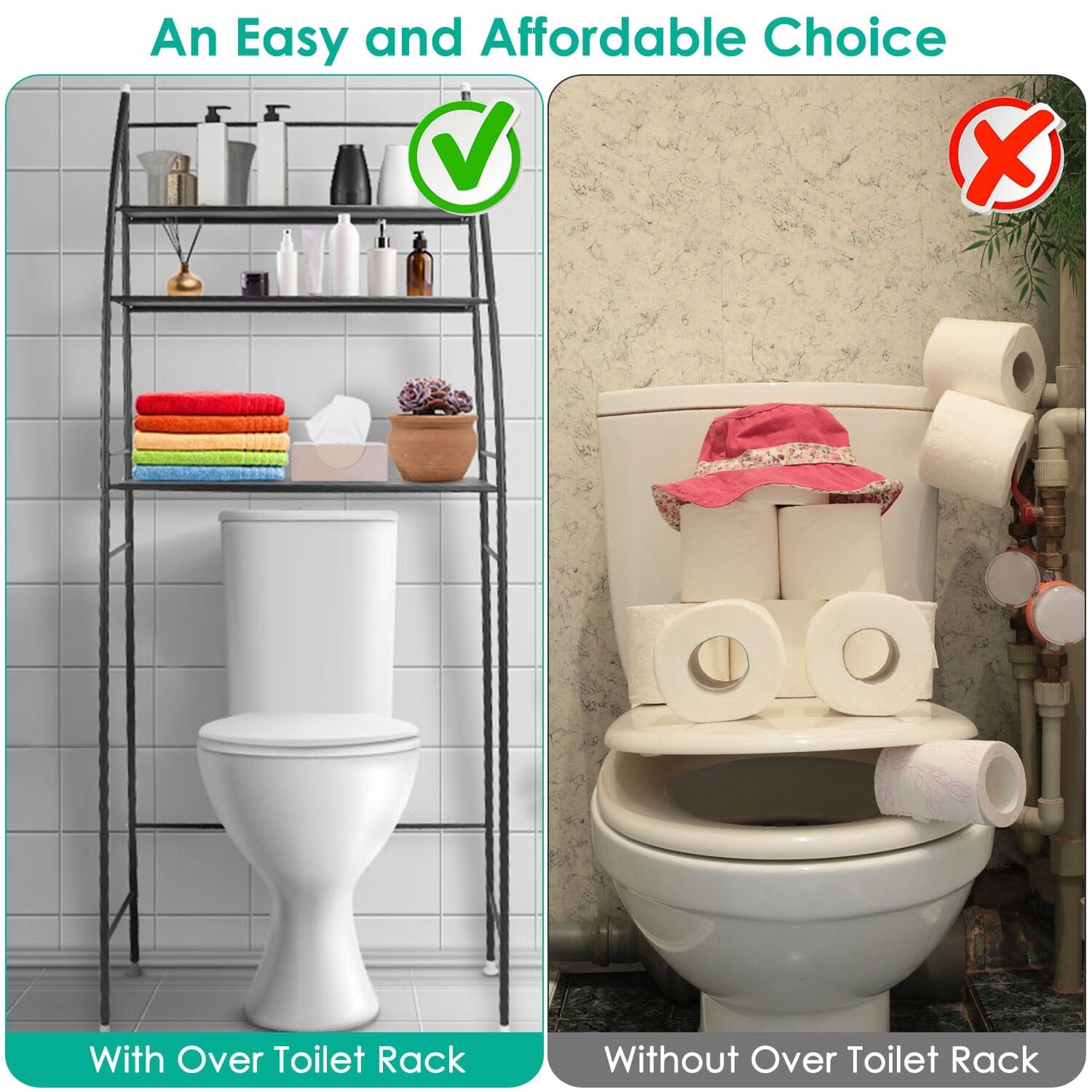 3-Tier Bathroom Over the Toilet Storage Shelf Closet & Storage - DailySale