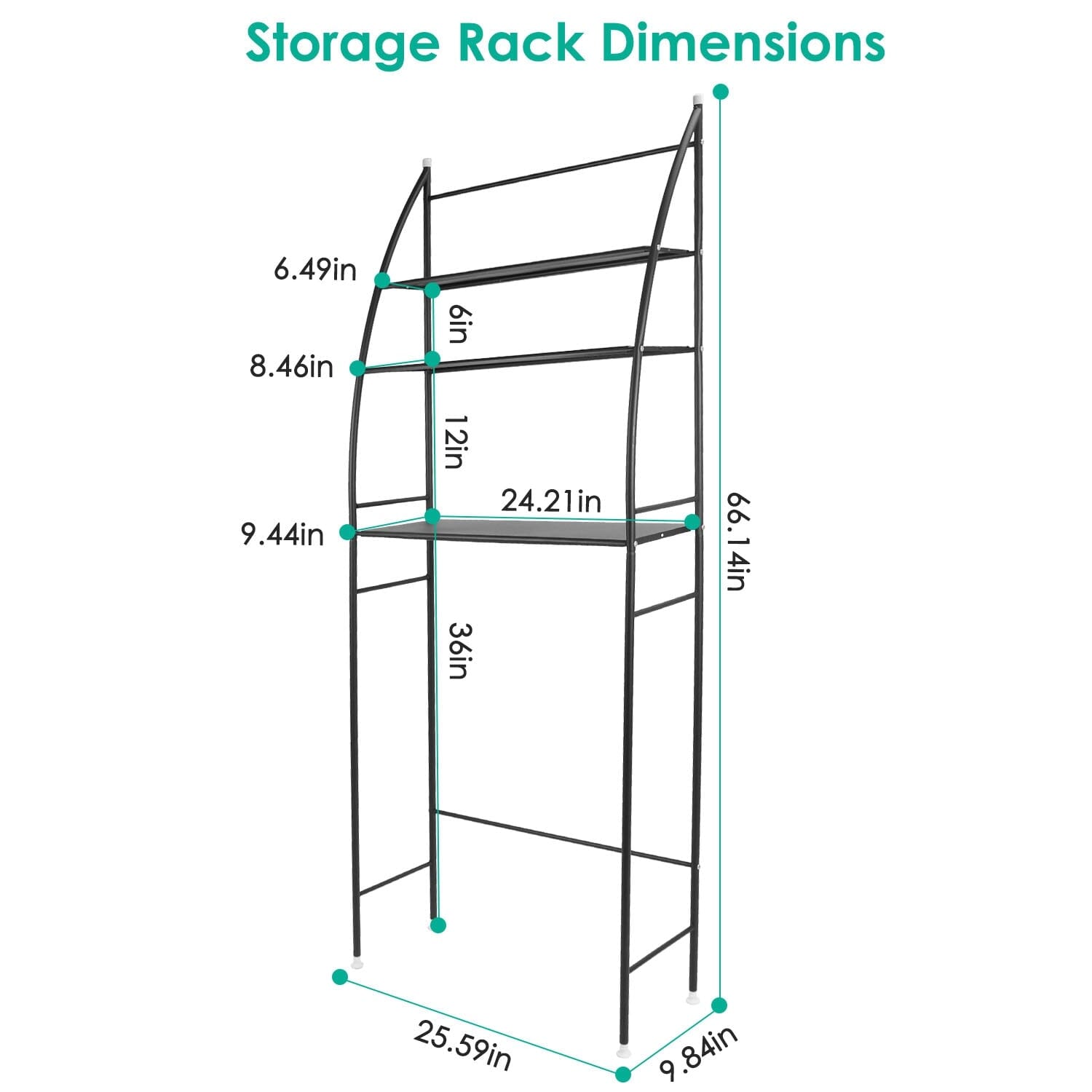 3-Tier Bathroom Over the Toilet Storage Shelf Closet & Storage - DailySale