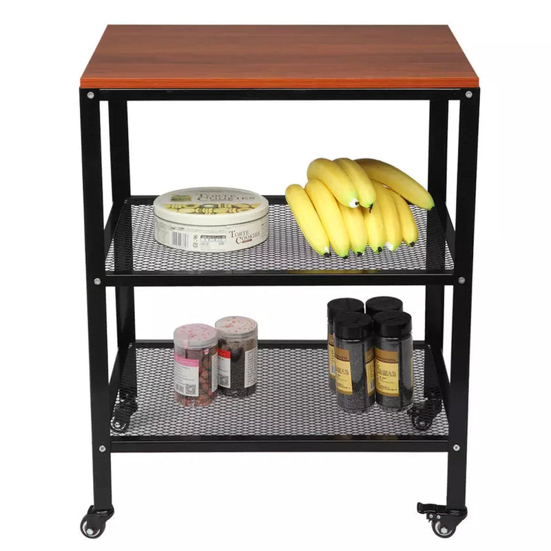 3-Tier Kitchen Microwave Cart Standing Bakers Rack Storage Cart Kitchen Storage - DailySale