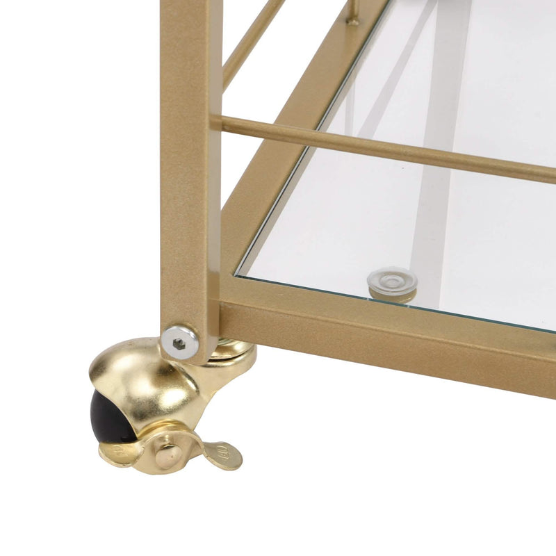 3 Tier Metal Frame Serving Wine Cart with Wheels Furniture & Decor - DailySale