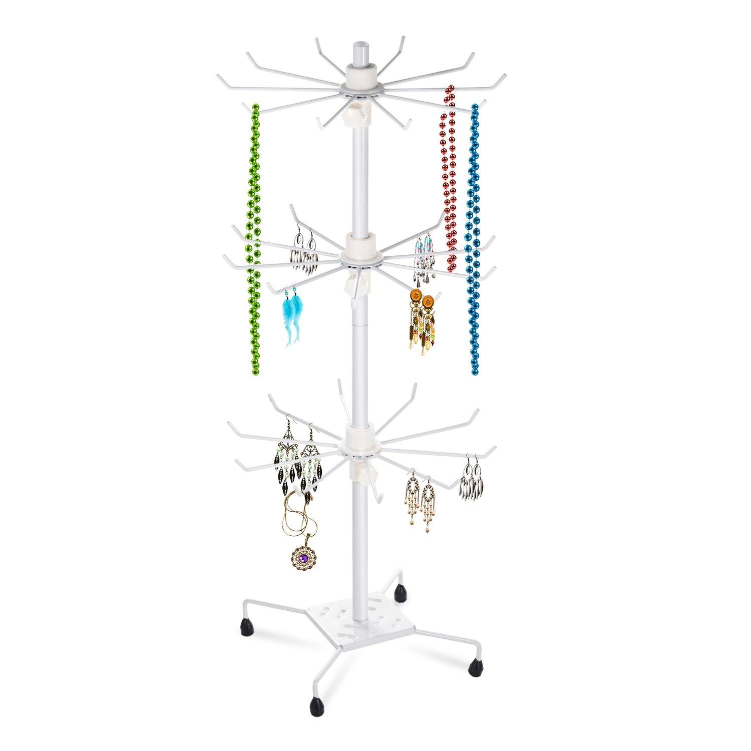 3-Tier Metal Jewelry Rack 30-Hook Necklaces Bracelets Display Stand Closet & Storage - DailySale