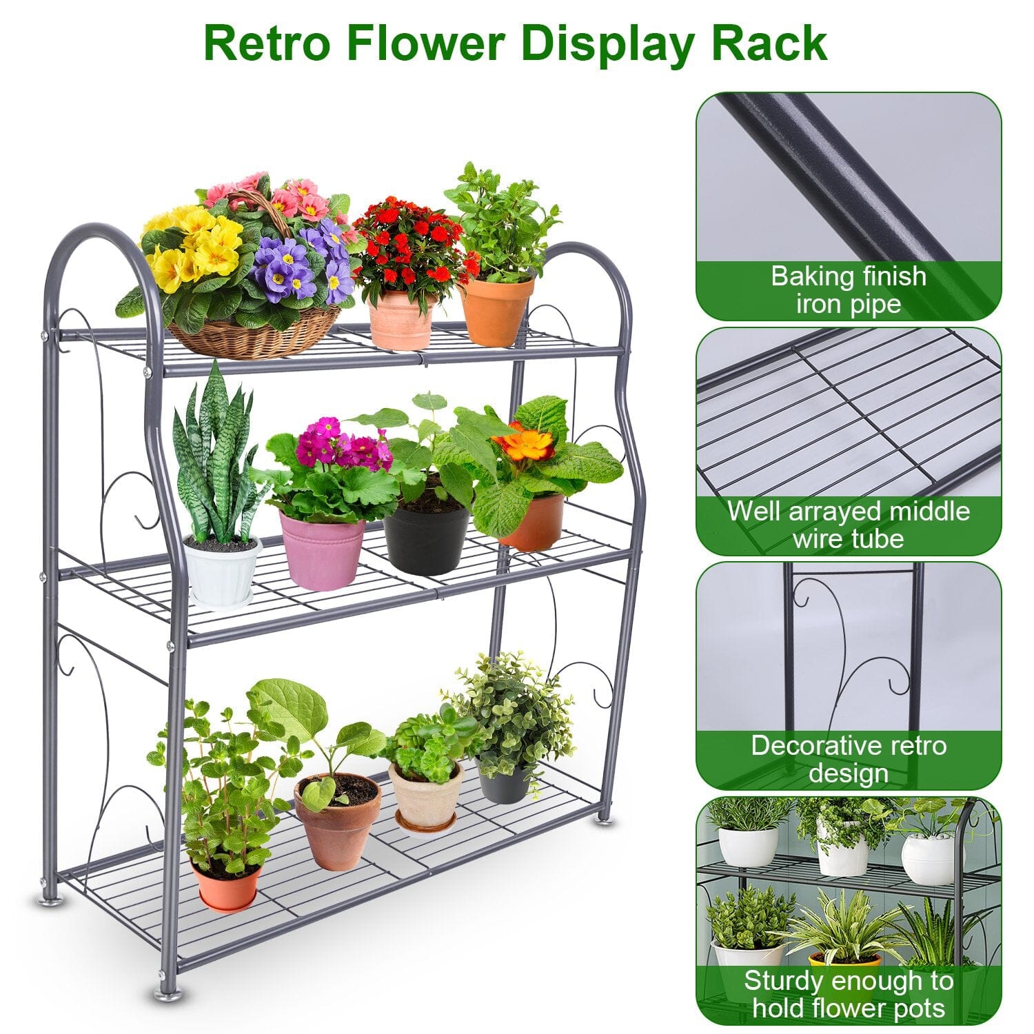 3-Tier Plant Stand Shelf Display Rack Garden & Patio - DailySale