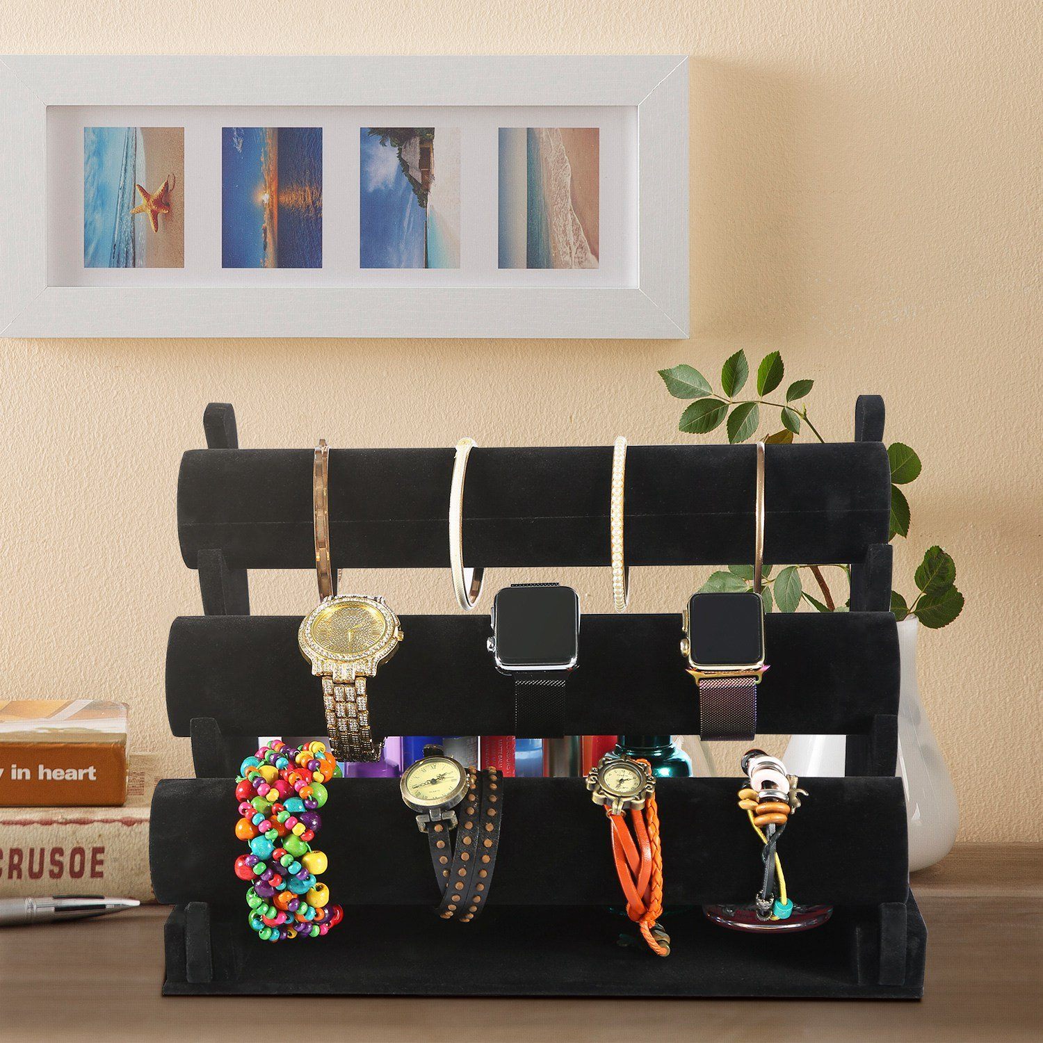 3-Tier Velvet Jewelry Stand Closet & Storage - DailySale