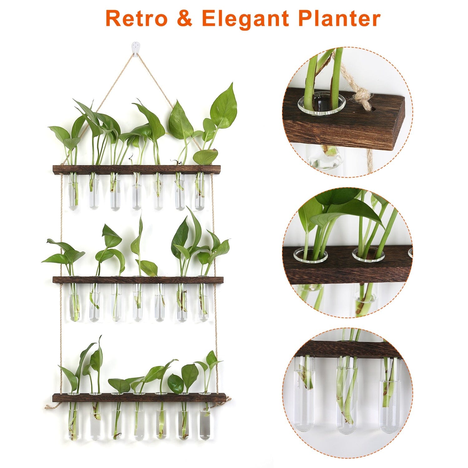 3-Tier Wall Hanging Glass Tube Planter Garden & Patio - DailySale